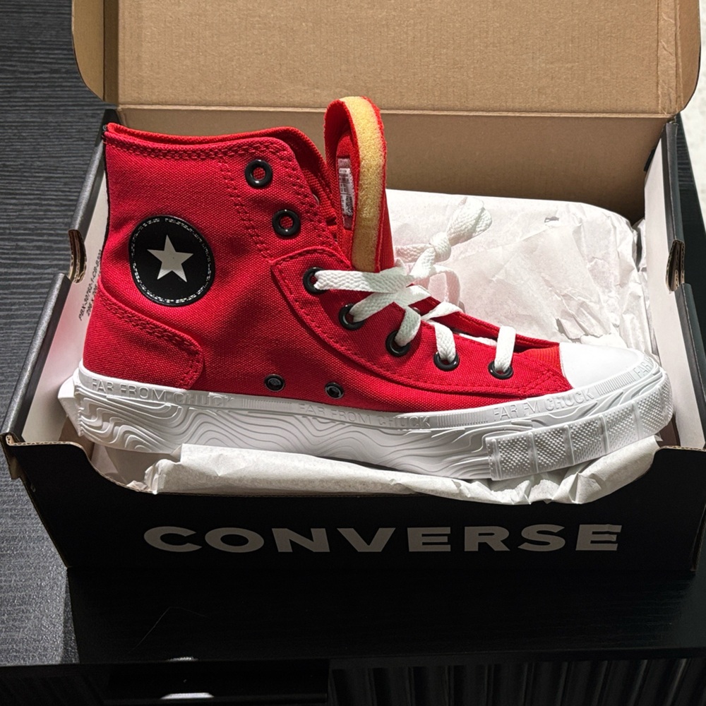 Converse Red and White High Top Sneaker